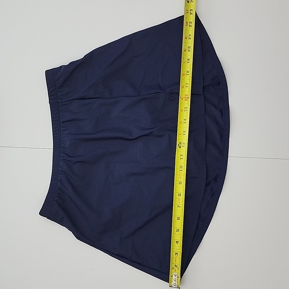 Navy Swim Skirt Front Slit Elasticized  Waistline Integrated Full Bottom Size 12 - Picture 9 of 11